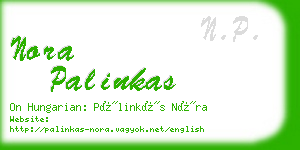 nora palinkas business card